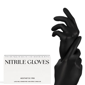 Black Nitrile Gloves By Aesthetic Pro 5.5g - Box of 100