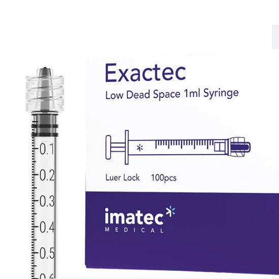 1ml Low Dead Space Syringe Luer Lock - BOX OF 100