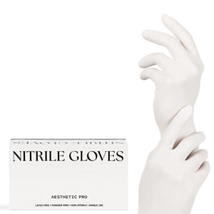 White Nitrile Gloves By Aesthetic Pro 4g - Box of 100